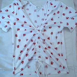 Floral Draw-String Blouse